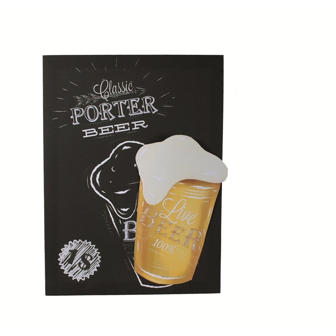 Canvas print cu metal, Bere, rama de lemn, 40 x 30 cm