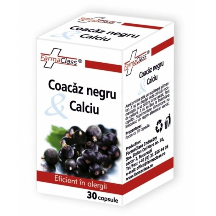 Coacaz negru si calciu 30 capsule