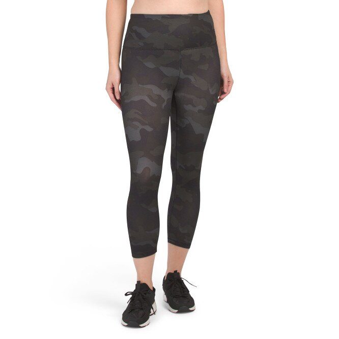Colanti trei sferturi RBX pentru fitness, yoga, aerobic, verde militar/negru, marimea M, 2M291M