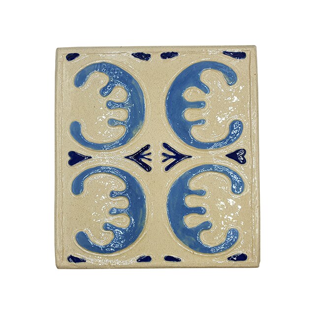 Placa decorativa din teracota, pictata, model Habana 1, 22x24 cm