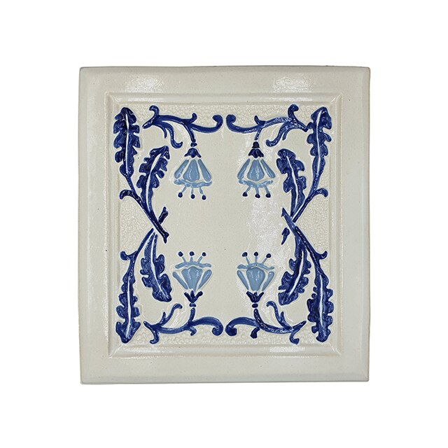 Placa decorativa din teracota, pictata, model Campanulla, 22x24 cm