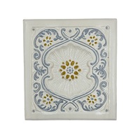 Placa decorativa din teracota, pictata, model Scoica, 22x24 cm