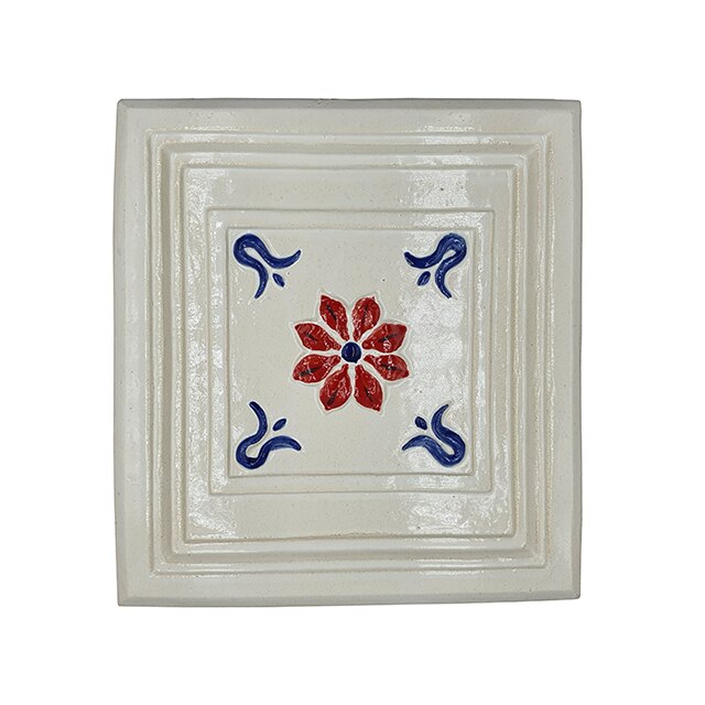 Placa decorativa din teracota, pictata, model Paprika, 22x24 cm