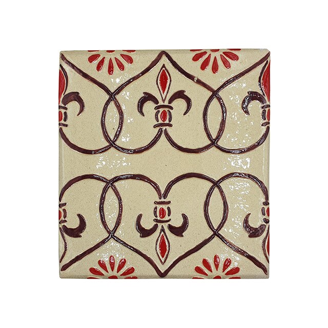 Placa decorativa din teracota, pictata, model Inima, 22x24 cm