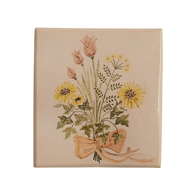 Placa decorativa din teracota, pictata, model Cristina, 22x24 cm