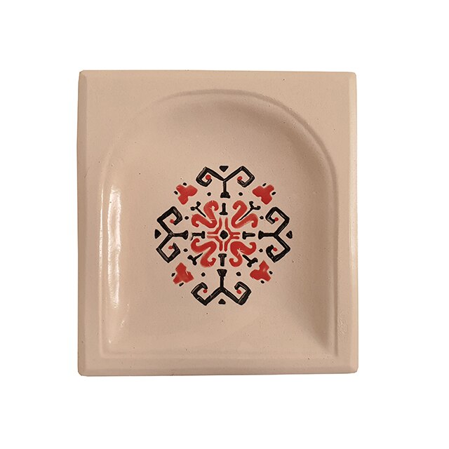 Placa decorativa din teracota, pictata, model Ioana, 22x24 cm