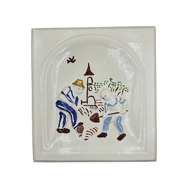 Placa decorativa din teracota, pictata, model, Anotimp Toamna, 22x24 cm