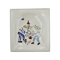 Placa decorativa din teracota, pictata, model, Anotimp Toamna, 22x24 cm
