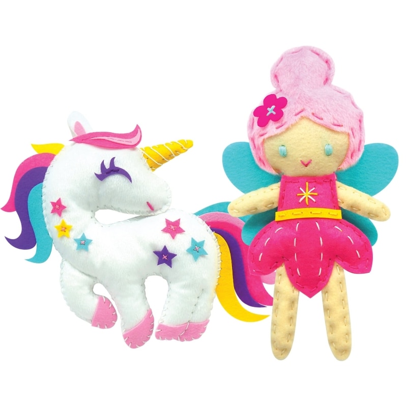 Set de cusut cu figurine 5 in 1, Imaginarium, Couture Fairy & Friends, Unicorn si papusa, 5 figurine, Multicolor, 5-10 ani