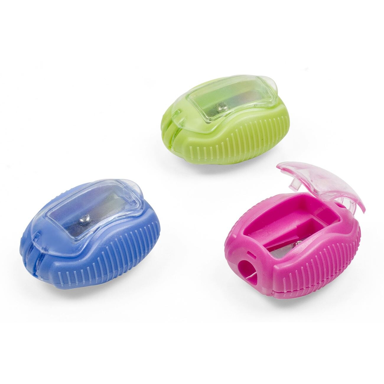 Set ascutitori, Zola®, 3 bucati, roz / verde / albastru