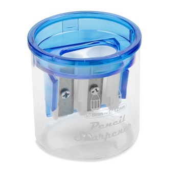 Ascutitoare, Zola®, cu 2 gauri, alb / albastra Ascutitoare, Zola®, cu 2 gauri, alb / albastra