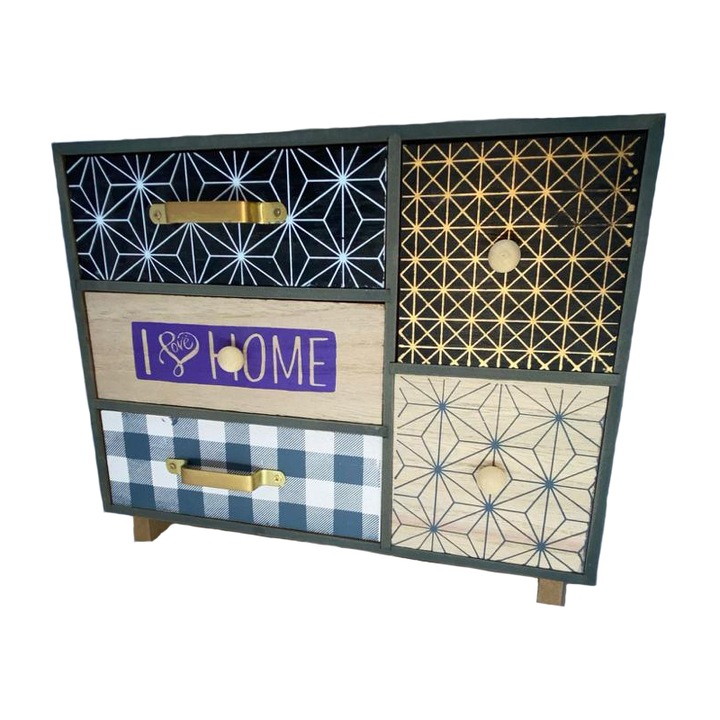 Love home ékszerdoboz, 5 fiók, Cadouridiversity, F47-02