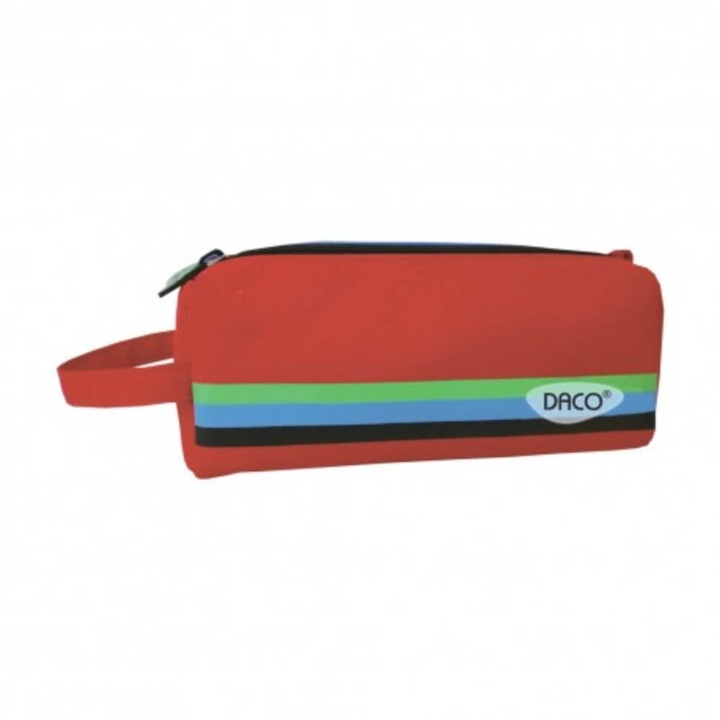Penar Borseta DACO, 20x8x8 cm, Poliester, Rosu, Trei Fermoare cu Trei Compartimente