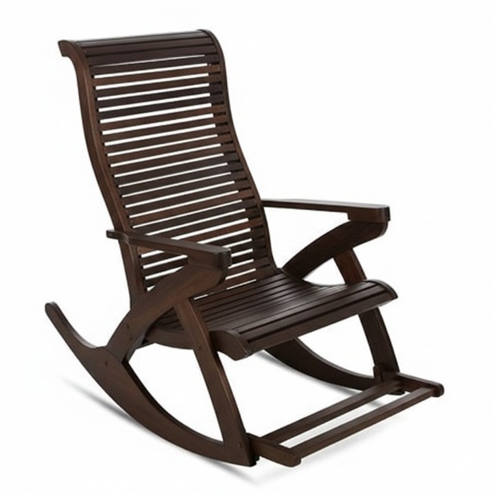 Fotoliu balansoar Ina, Matei Art, Lemn, Nuc, 132x72x120 cm