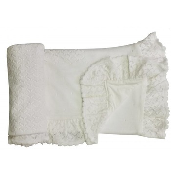 Paturica Sofia alb dublata cu bumbac 95x95cm Paturica Sofia alb dublata cu bumbac 95x95cm