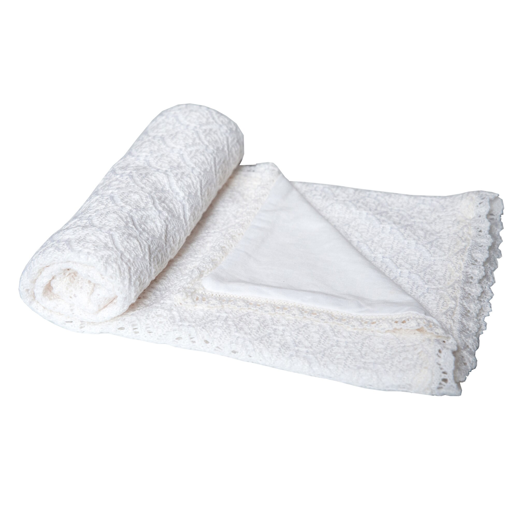 Paturica Doina alb dublata cu bumbac 95x95 cm