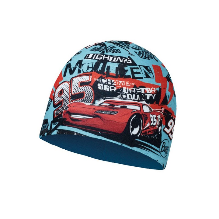 Детска шапка за момче Buff Cars 223180 10-446, Микрофибър, Polartec®, 53-62см, Син