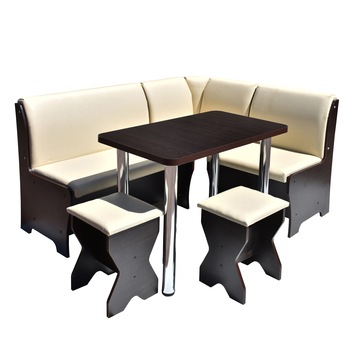 Set coltar bucatarie TUNIS , cu masa si 2 tabureti, Wenge/Fildes Set coltar bucatarie TUNIS , cu masa si 2 tabureti, Wenge/Fildes