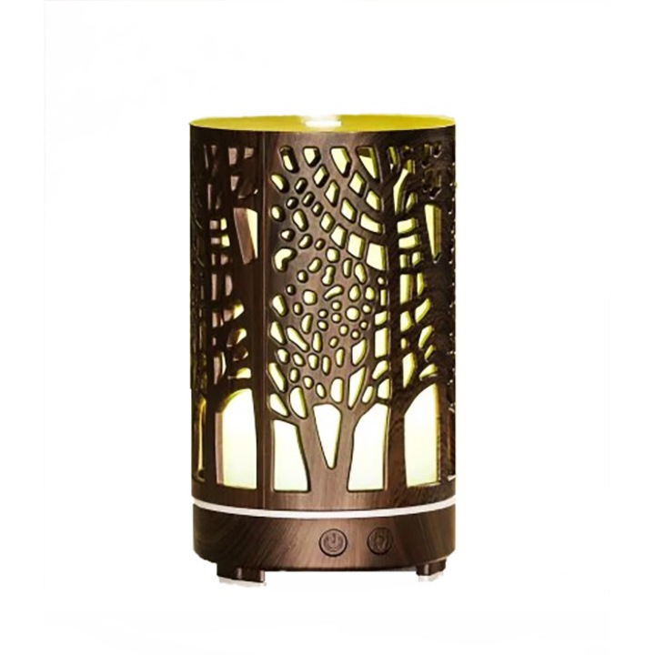 SIKS ultrahangos párásító, 200ml, fa, többszínű LED-del