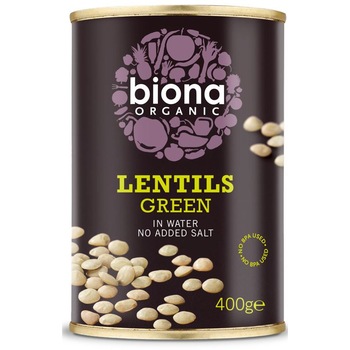 Linte verde bio la conserva 400g Biona fara sare Linte verde bio la conserva 400g Biona fara sare