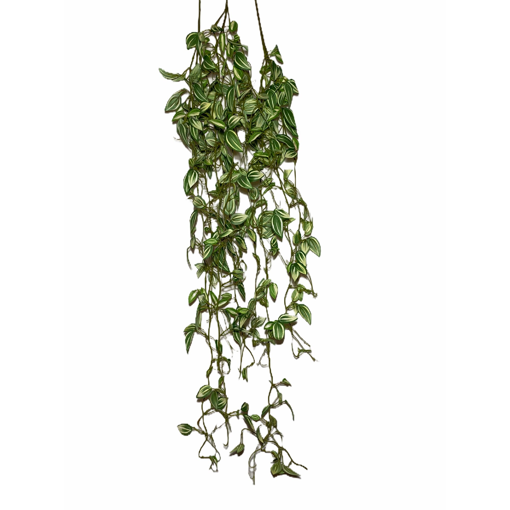 Set 3 ghirlande decorative din frunze artificiale, Atelier, Verde-Alb, 110cm