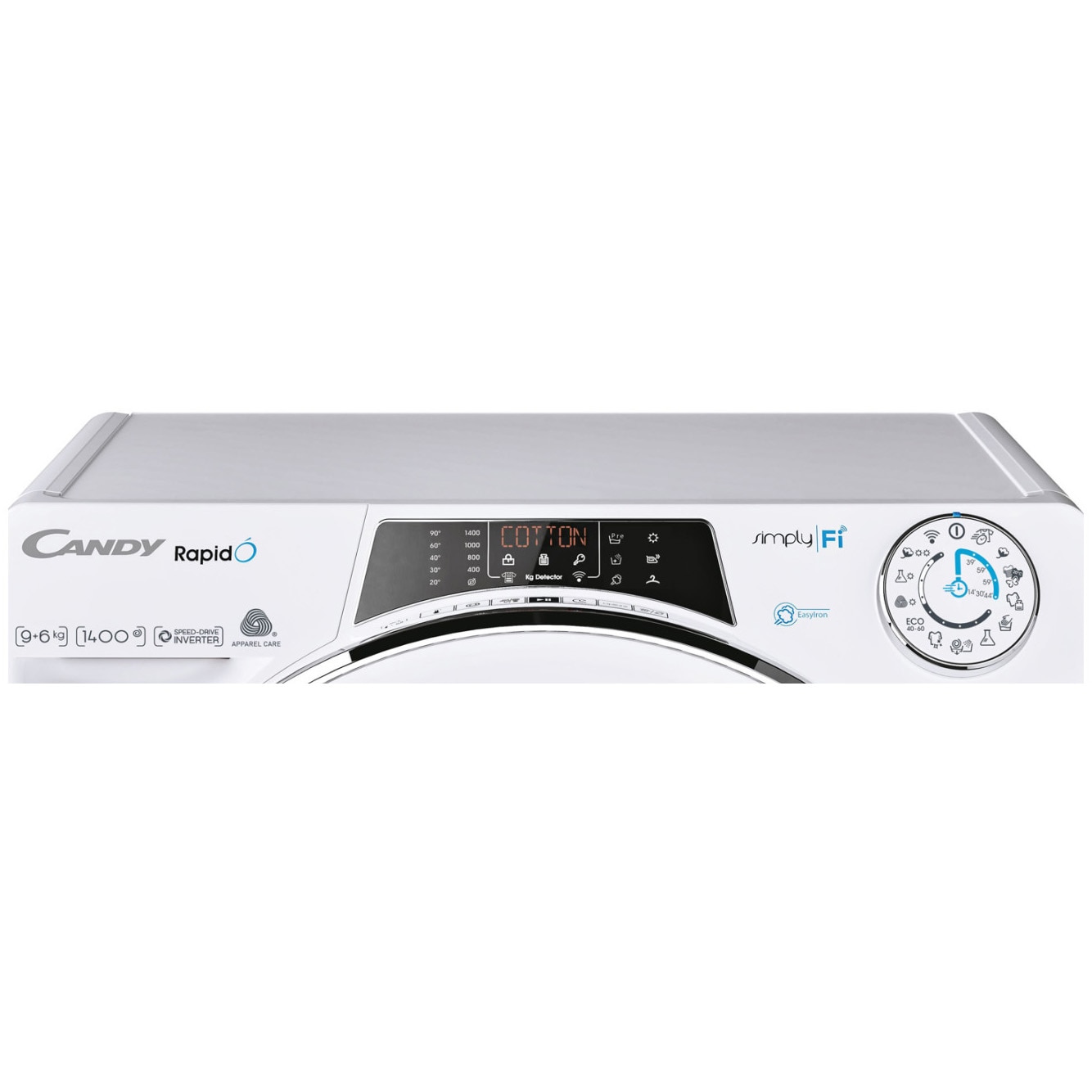 Masina de spalat rufe cu uscator Candy Rapido ROW 4964DWME/1-S, 9 kg Spalare, 6 kg Uscare, 1400 RPM, Clasa A, Motor Inverter BPM, Mix Power Systems, Steam, Alb