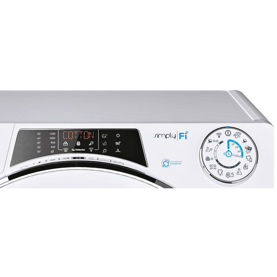 Masina de spalat rufe cu uscator Candy Rapido ROW 4964DWME/1-S, 9 kg Spalare, 6 kg Uscare, 1400 RPM, Clasa A, Motor Inverter BPM, Mix Power Systems, Steam, Alb