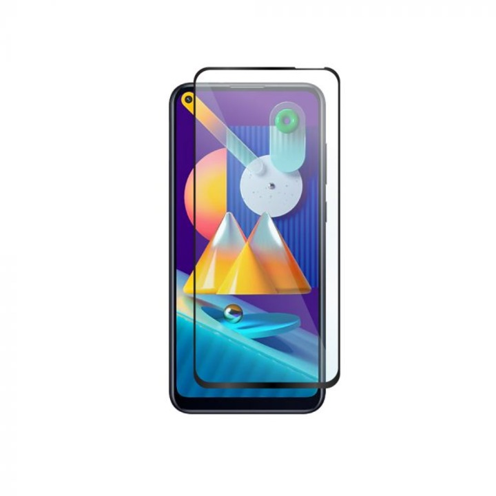 9D Стъклен Протектор за Samsung Galaxy M11, Full Glue, Закалено стъкло, Черен