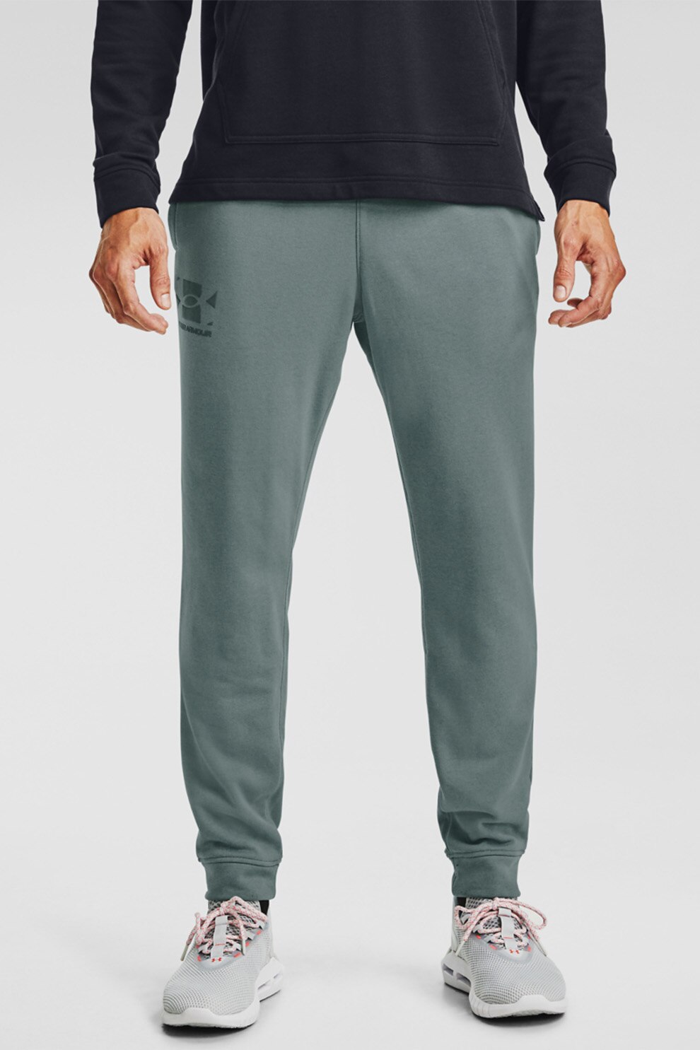 Under Armour, Pantaloni sport conici, pentru fitness Sportstyle Terry KO, Albastru prafuit, S