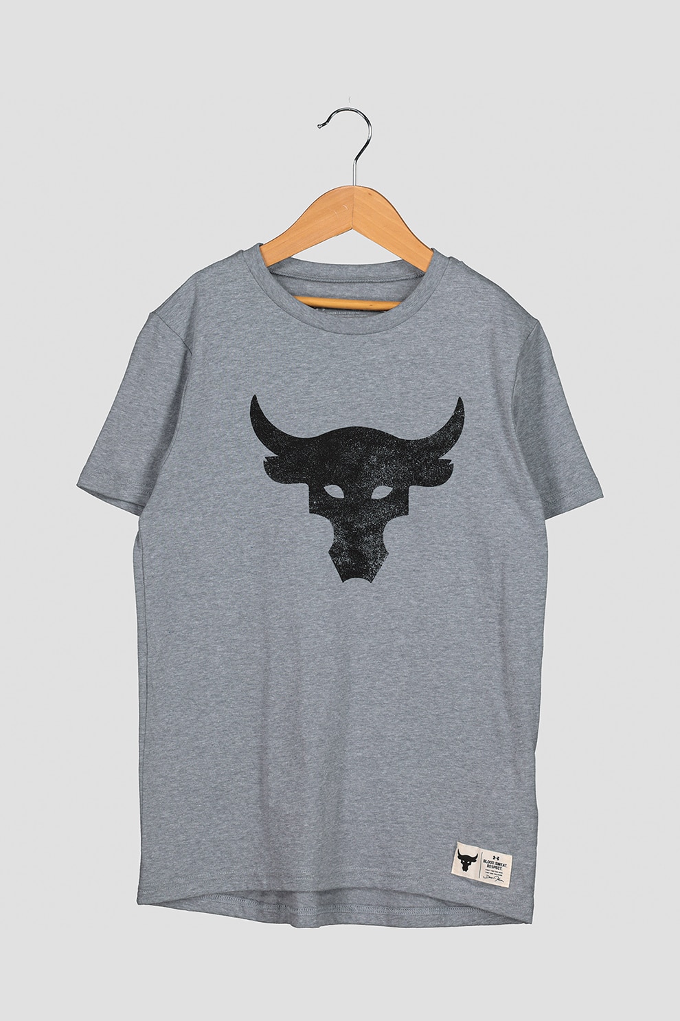 Under Armour, Tricou lejer pentru fitness Project Rock Brahma, Gri melange