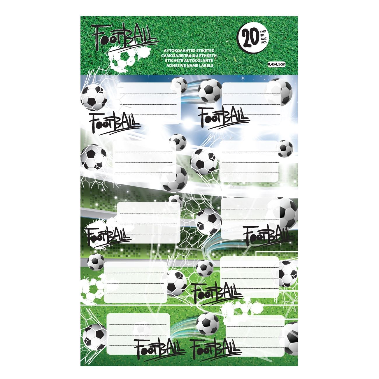 Etichete autoadezive, Zola®, model mini de fotbal, 20 bucati
