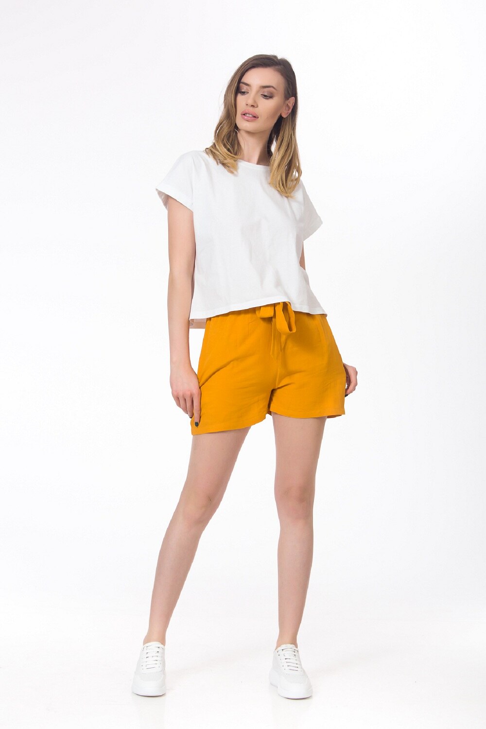 Pantaloni BE YOU cu cordon, Galben