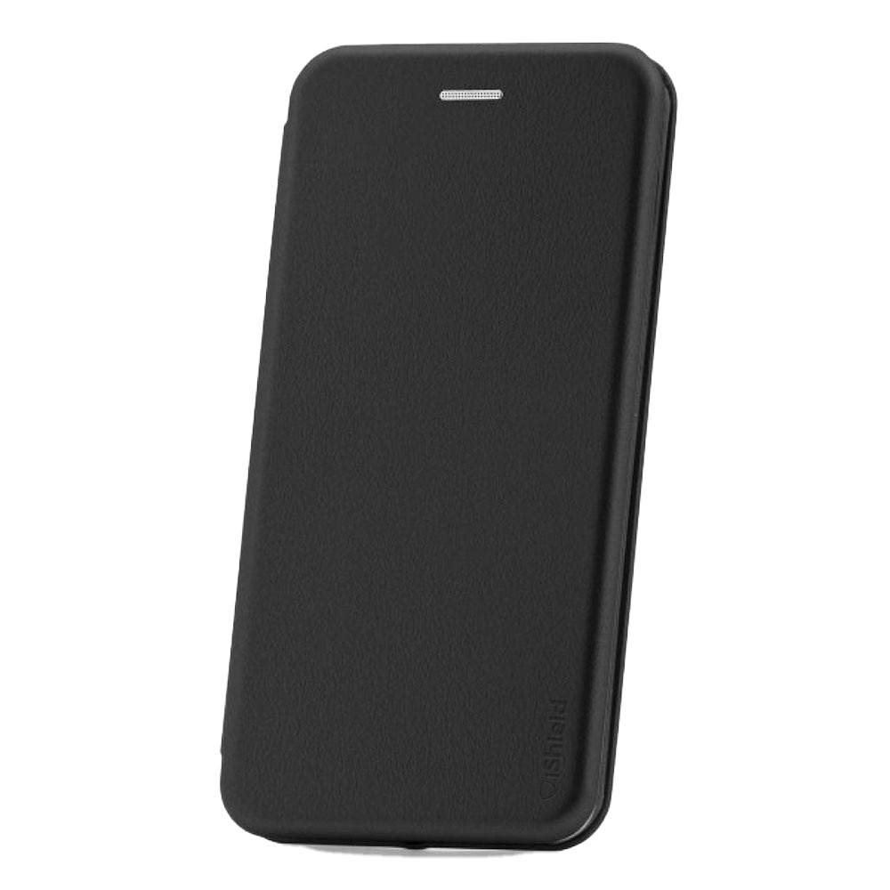 Husa flip Huawei Y5P - carte cu magnet integrat, buzunar interior, piele eco, iShiled - Neagra
