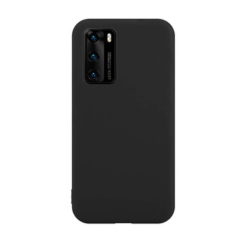 Set Husa protectie pentru Huawei P40, din silicon, Negru si folie ecran, Joyshell Set Husa protectie pentru Huawei P40, din silicon, Negru si folie ecran, Joyshell
