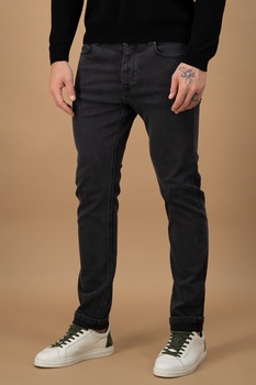 United Colors of Benetton, Blugi slim fit, Gri antracit United Colors of Benetton, Blugi slim fit, Gri antracit