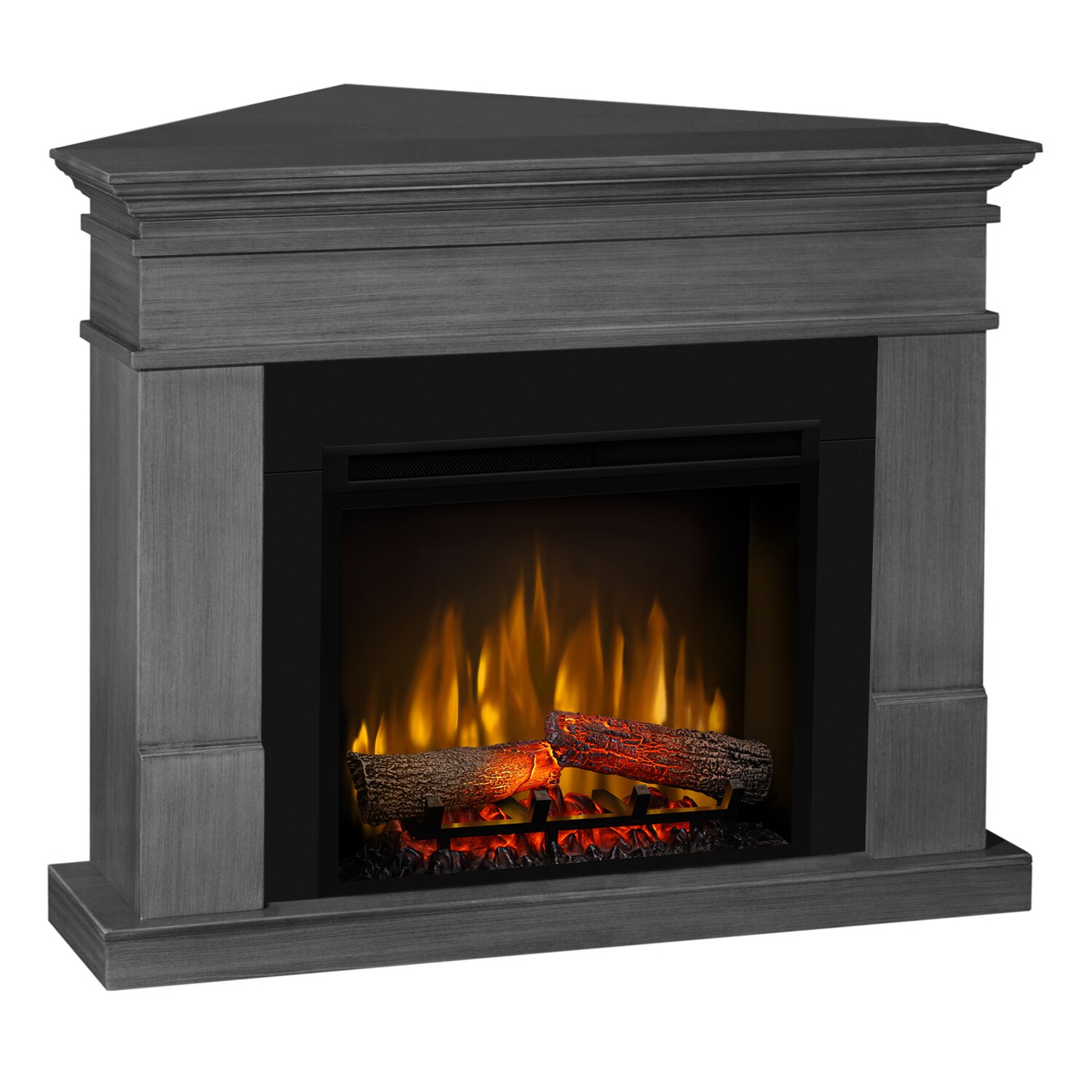 Semineu Lisabona Ash Grey drept /colt - cu focar 3D Dimplex XHD23 si sunet