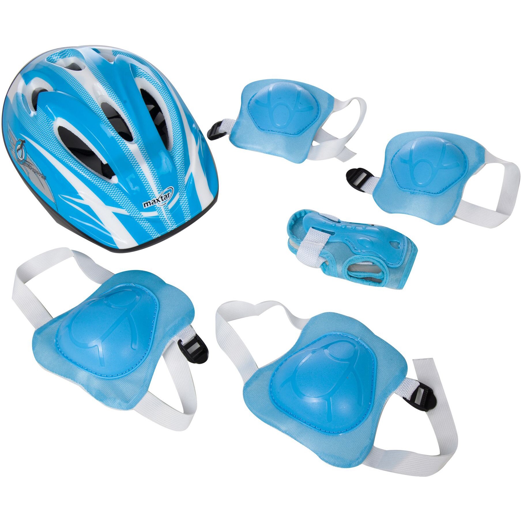 Set protectii Maxtar, Albastru, Casca 55 cm