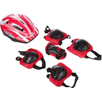 Set protectii Maxtar, Rosu, Casca 55 cm