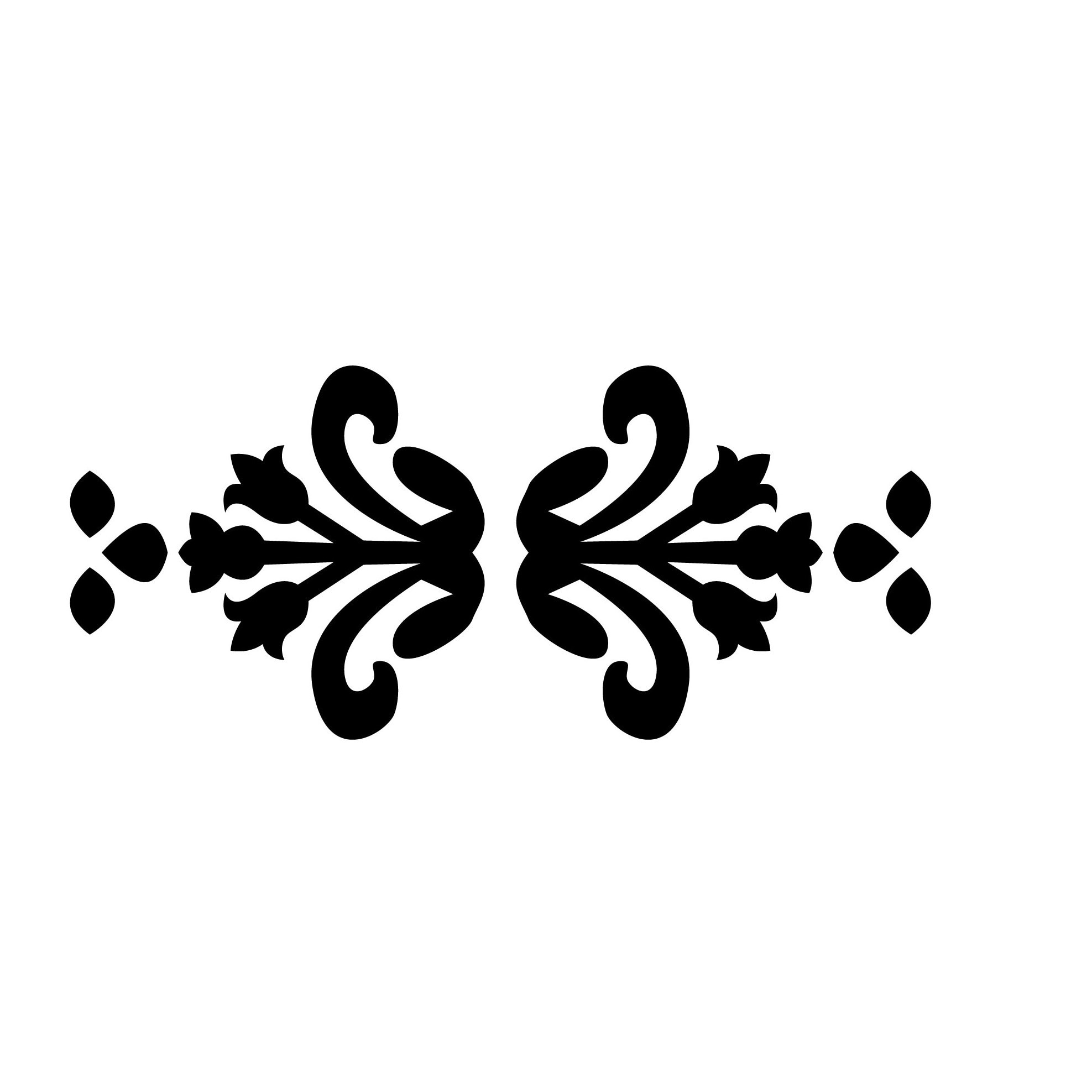 Sablon decorativ XS Flourish, reutilizabil, plastic, maro, 10x21cm