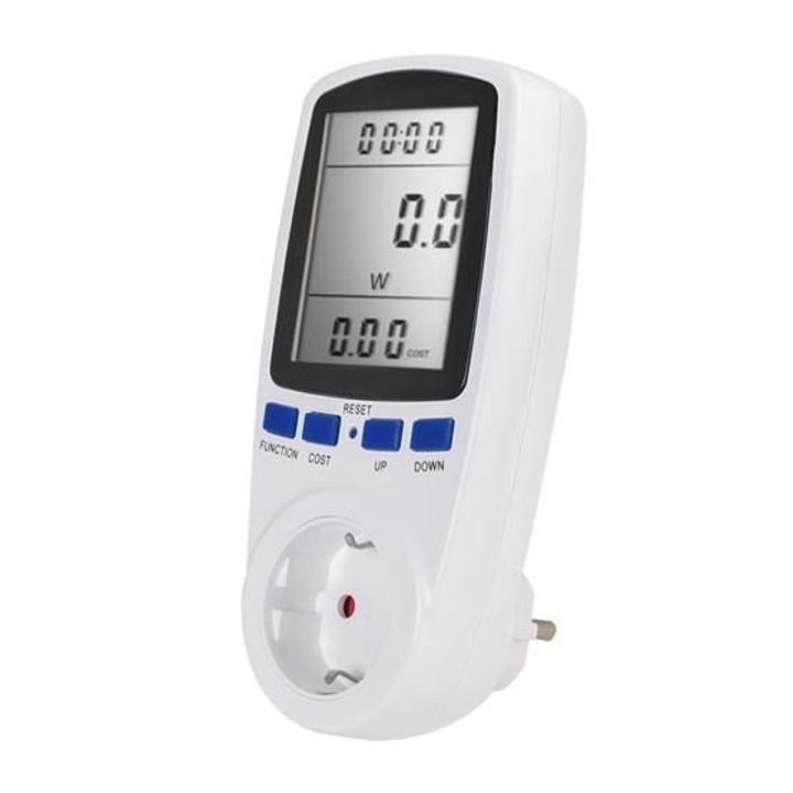 Цифров електромер, 220-240V, 50-60Hz, Бял