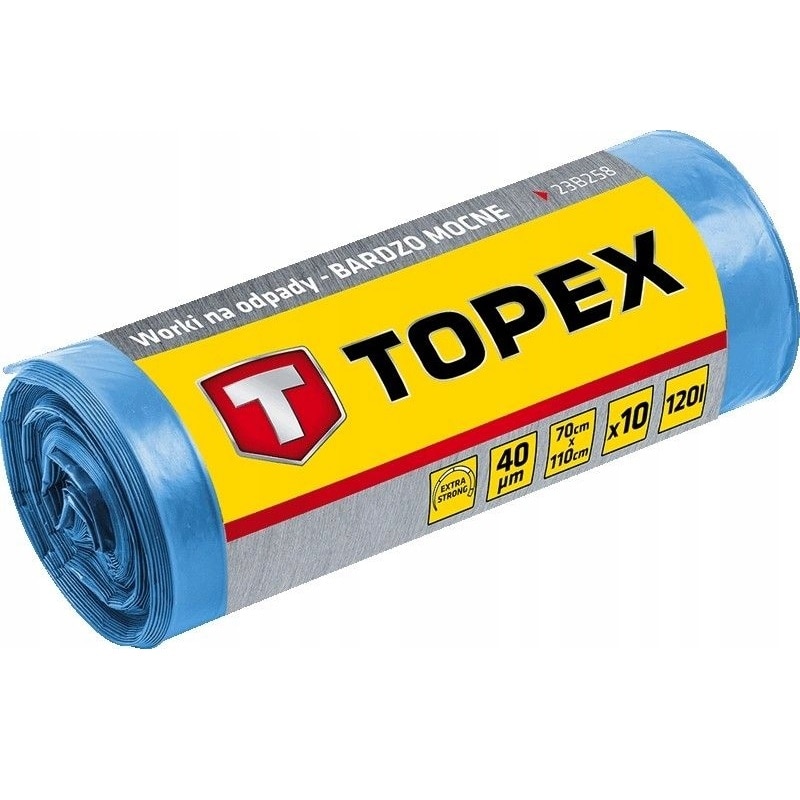 Saci de gunoi, albastru, 120 de litri, 10 bucati, Europubela, Topex 23B258