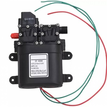 Kit Pompa de apa cu presostat incorporat, autoamorsata, corp dublu, alimentata la 12V cc, 3A cu debit de 8 litri/minut; Putere de 6.9bar (110PSI), Pandora iesire pe filet 3/8 Kit Pompa de apa cu presostat incorporat, autoamorsata, corp dublu, alimentata la 12V cc, 3A cu debit de 8 litri/minut; Putere de 6.9bar (110PSI), Pandora iesire pe filet 3/8