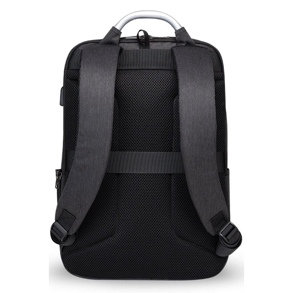 Rucsac laptop 15.6 inch, port USB, rezistent la stropi de apa, sistem fixare pe valiza WEPLUS, WP8199BK, Negru