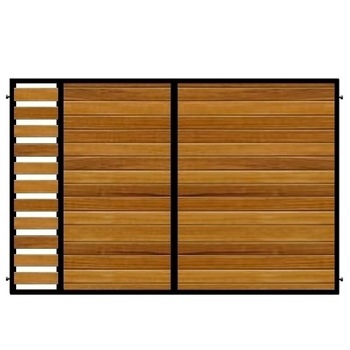 Poarta batanta din otel si lemn, model PB-07, 3500 x1800 mm, vopsita cu lac pentru lemn in diferite nuante Poarta batanta din otel si lemn, model PB-07, 3500 x1800 mm, vopsita cu lac pentru lemn in diferite nuante