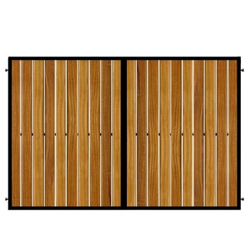 Poarta batanta din otel si lemn, model PB-05, 3500 x1800 mm, vopsita cu lac pentru lemn in diferite nuante Poarta batanta din otel si lemn, model PB-05, 3500 x1800 mm, vopsita cu lac pentru lemn in diferite nuante