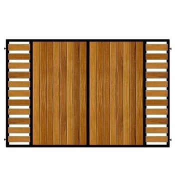 Poarta batanta din otel si lemn, model PB-12, 3500 x1800 mm, vopsita cu lac pentru lemn in diferite nuante Poarta batanta din otel si lemn, model PB-12, 3500 x1800 mm, vopsita cu lac pentru lemn in diferite nuante