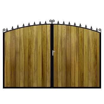 Poarta batanta din otel si lemn, model PB-15, 3500 x1800 mm, vopsita cu lac pentru lemn in diferite nuante Poarta batanta din otel si lemn, model PB-15, 3500 x1800 mm, vopsita cu lac pentru lemn in diferite nuante