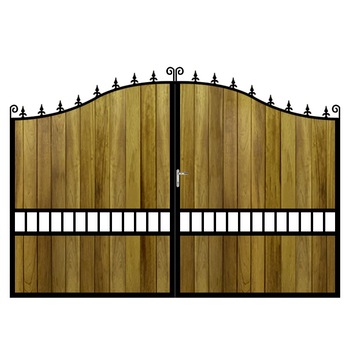 Poarta batanta din otel si lemn, model PB-23, 3500 x1800 mm, vopsita cu lac pentru lemn in diferite nuante Poarta batanta din otel si lemn, model PB-23, 3500 x1800 mm, vopsita cu lac pentru lemn in diferite nuante