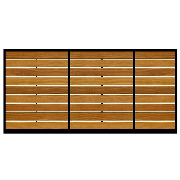 Poarta culisanta din otel si lemn, model PC-03, 4000x1800 mm, vopsita cu lac pentru lemn in diferite nuante