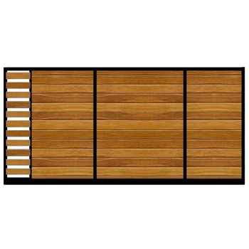 Poarta culisanta din otel si lemn, model PC-09, 4000x1800 mm, vopsita cu lac pentru lemn in diferite nuante Poarta culisanta din otel si lemn, model PC-09, 4000x1800 mm, vopsita cu lac pentru lemn in diferite nuante